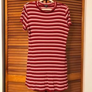 Striped Mid Thigh Length Dress